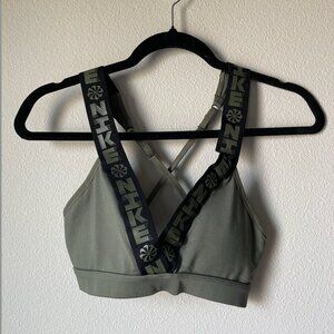 Nike Green Indy Logo Dri-Fit Sports Bra - Size S